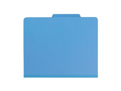 Smead Card Stock Heavy Duty Classification Folders, 2 Expansion, Letter Size, 2 Dividers, Blue, 10/