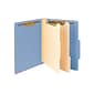 Smead Card Stock Heavy Duty Classification Folders, 2" Expansion, Letter Size, 2 Dividers, Blue, 10/Box (14001)