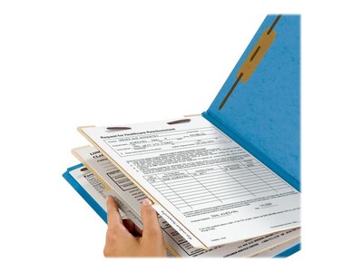 Smead Card Stock Heavy Duty Classification Folders, 2" Expansion, Letter Size, 2 Dividers, Blue, 10/Box (14001)