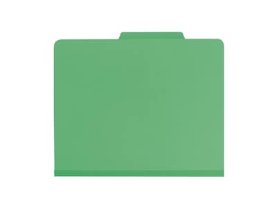 Smead Card Stock Heavy Duty Classification Folders, 2 Expansion, Letter Size, 2 Dividers, Green, 10