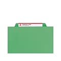 Smead Card Stock Heavy Duty Classification Folders, 2 Expansion, Letter Size, 2 Dividers, Green, 10