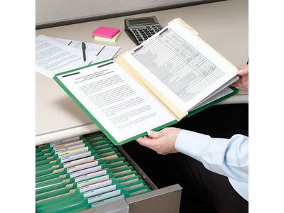 Smead Card Stock Heavy Duty Classification Folders, 2" Expansion, Letter Size, 2 Dividers, Green, 10/Box (14002)