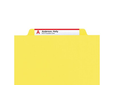Smead Card Stock Heavy Duty Classification Folders, 2 Expansion, Letter Size, 2 Dividers, Yellow, 1