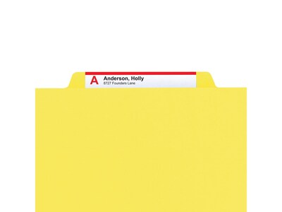 Smead Card Stock Heavy Duty Classification Folders, 2" Expansion, Letter Size, 2 Dividers, Yellow, 10/Box (14004)