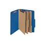 Smead Classification Folders with SafeSHIELD Fasteners, 3" Expansion, Letter Size, 3 Dividers, Dark Blue, 10/Box (14096)