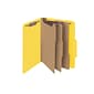 Smead Pressboard Classification Folders with SafeSHIELD Fasteners, 3" Expansion, Letter Size, 3 Dividers, Yellow, 10/Box (14098)