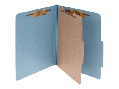 ACCO Pressboard 4-Part Classification Folders, Letter Size, Blue, 10/Box (A7015024)