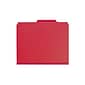 Smead Classification Folders with SafeSHIELD Fasteners, 3" Expansion, Letter Size, 3 Dividers, Bright Red, 10/Box (14095)