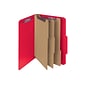 Smead Classification Folders with SafeSHIELD Fasteners, 3" Expansion, Letter Size, 3 Dividers, Bright Red, 10/Box (14095)