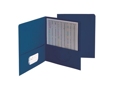 Smead Heavyweight 2-Pocket Portfolio Folders, Dark Blue, 25/Box (87854)