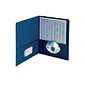Smead Heavyweight 2-Pocket Portfolio Folders, Dark Blue, 25/Box (87854)