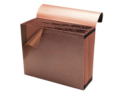 Smead® TUFF Expanding File, Monthly (Jan.-Dec.), 12 Pockets, Flap & Elastic Cord Closure, Letter, Redrope Stock (70388)