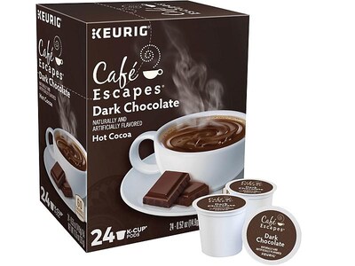 Cafe Escapes Dark Chocolate Hot Cocoa, Keurig® K-Cup® Pods, 24/Box (6802)