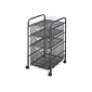 Safco Onyx Mesh Mobile File Cart with Lockable Wheels, Black (5213BL)