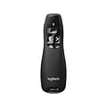 Logitech R400 Presenter w/Laser Pointer, Black (910-001354)