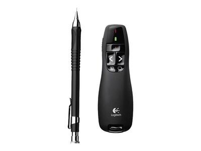 Logitech R400 Presenter w/Laser Pointer, Black (910-001354)