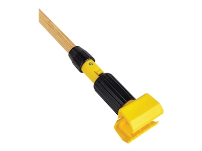 Rubbermaid Gripper 60" Wood Wet Mop Handle, Yellow/Natural (FGH216000000)