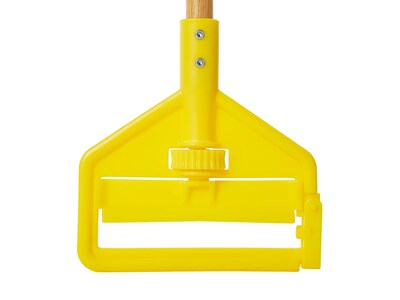 Rubbermaid Invader 60" Wood Wet Mop Handle, Yellow/Natural (FGH116000000)