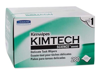 KIMTECH SCIENCE KIMWIPES Delicate Task Durable Fibers Wipers, White, 280/Box (34155)