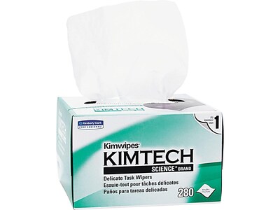 KIMTECH SCIENCE KIMWIPES Delicate Task Durable Fibers Wipers, White, 280/Box (34155)