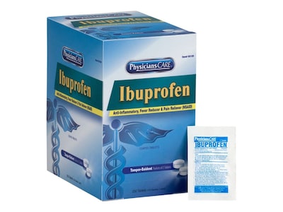 Physicians Care 200mg Ibuprofen Pain Reliever Tablet, 2/Packet, 125 Packets/Box (90109)