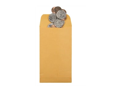 Quality Park Gummed Currency Envelopes, 2 7/8" x 5 1/4", Brown, 500/Box (QUA50560)