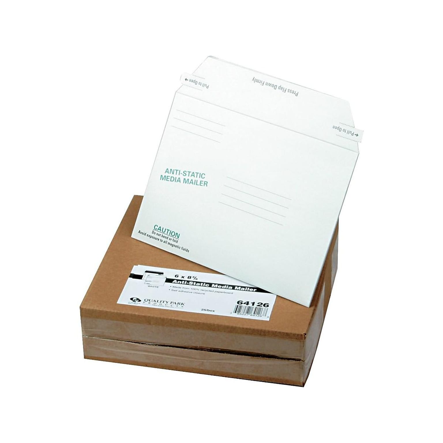 6 x 8.63 Peel & Seal Fiberboard Mailers, CD/DVD, 25/Box (QUA64126)