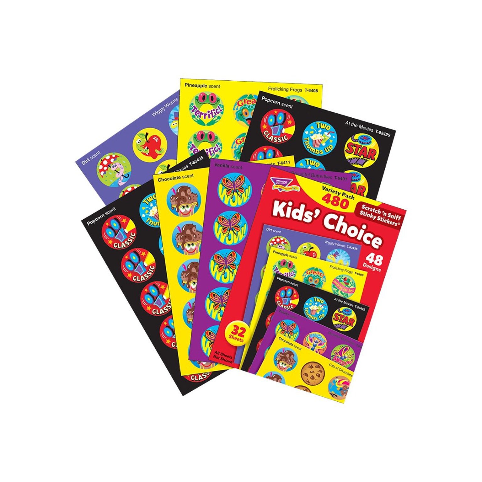 Trend Stinky Stickers, Assorted Colors, 480/Pack (T-089)