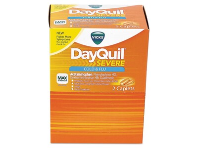 Vicks DayQuil Severe Cold & Flu Multi-Symptom Relief Caplets, 25/Box (7892-25X20-SBA)