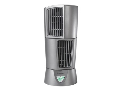 Lasko Platinum Desktop Wind 14H 3-Speed Oscillating Tower Fan, Gray (4910)