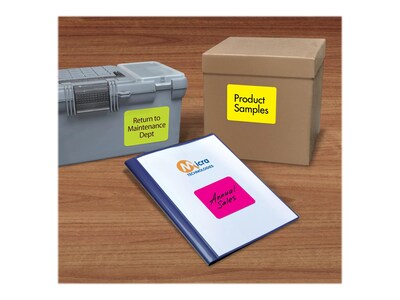 Avery Laser/Inkjet Identification Labels, 3 1/3 x 4, Assorted Neon Colors, 6/Sheet, 12 Sheets/Pack