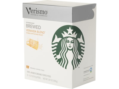 Starbucks Verismo Veranda Blend Capsule Coffee, Blonde Roast, 12/Box (011023610)