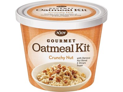 NJoy Oatmeal, Crunchy Nut, 2.33 Oz., 8/Carton (40776)