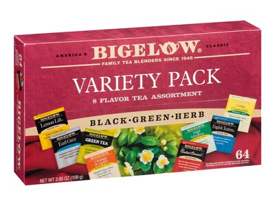 Bigelow Variety Pack Assorted Tea Bags, 64/Box (10568)