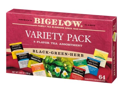 Bigelow Variety Pack Assorted Tea Bags, 64/Box (10568)