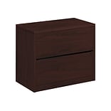 HON 10500 Series 2-Drawer Lateral File Cabinet, Locking, Letter/Legal, Mahogany, 36W (H10563.NN)