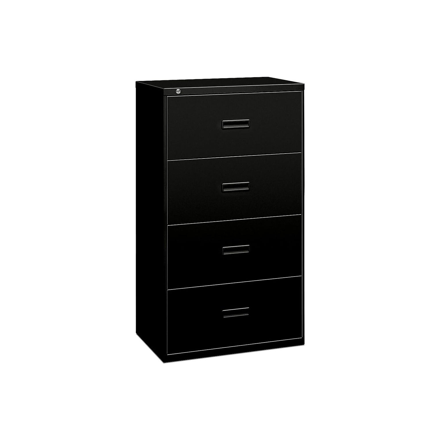 HON Lateral File, 4 Drawers, Molded Pull, 36W, Black Finish (BSX484LP)