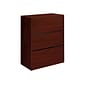 HON 10500 Series 3-Drawer Lateral File Cabinet, Locking, Letter/Legal, Mahogany, 36"W (H10517.NN)