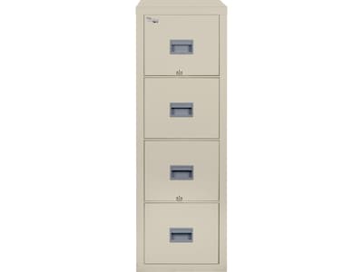 FireKing Patriot 4-Drawer Vertical File Cabinet, Fire Resistant, Letter, Parchment, 31.56D  (4P1831