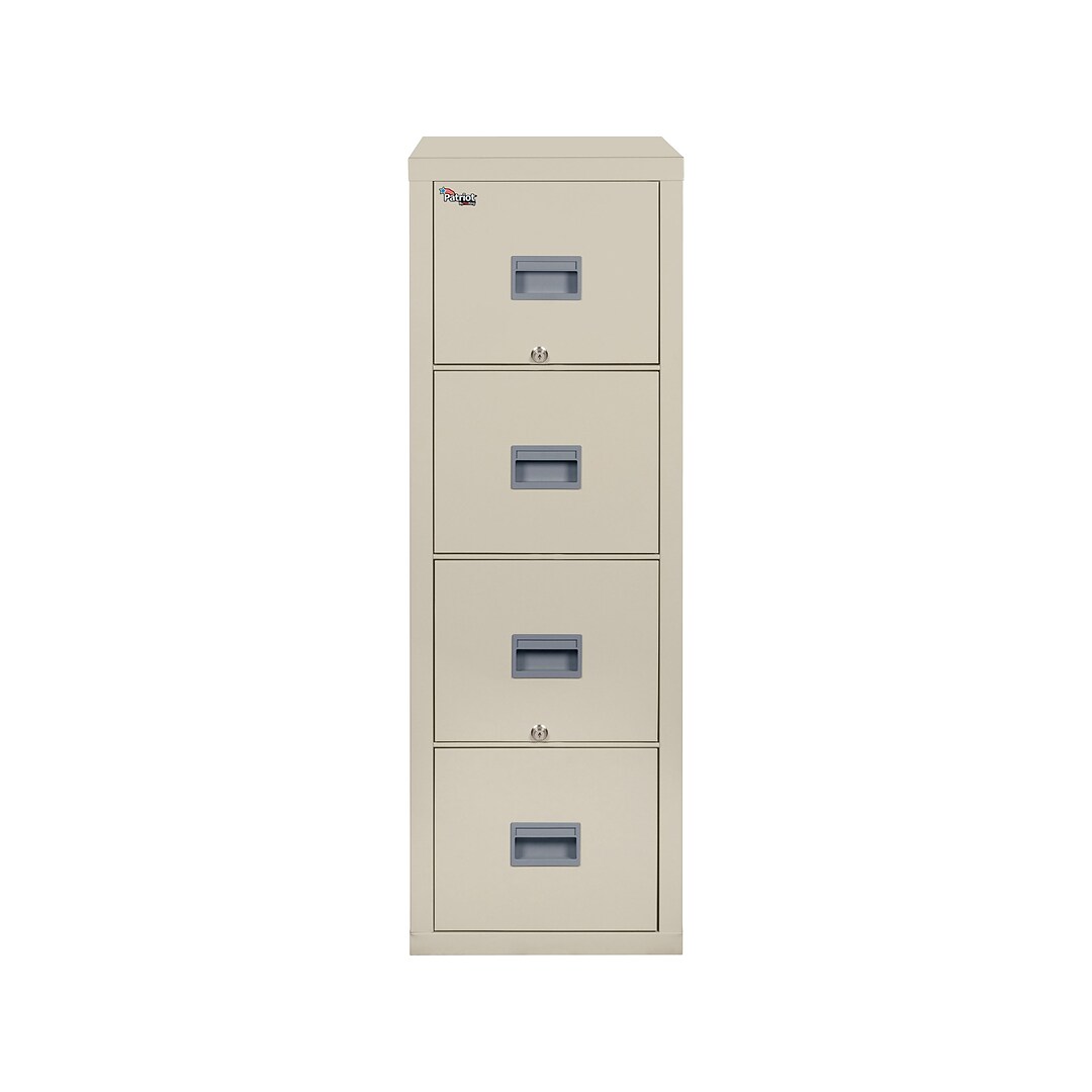 Fireking Patriot 4 Drawer Vertical File Cabinet Fire Resistant Letter Beige 31 56 D 4p1831 Cpa Quill Com