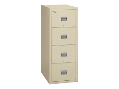 FireKing Patriot 4-Drawer Vertical File Cabinet, Fire Resistant, Letter/Legal, Parchment, 25D  (4P1