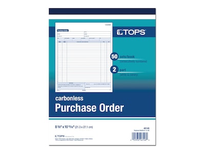 TOPS 2-Part Carbonless Purchase Requisitions, 10.69"L x 8.38"W, 50 Sets/Book (46146)