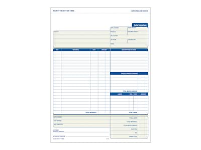 Adams Job Invoices, 11.44L x 8.5W, 50 Sets/Pack (NC3817-50)