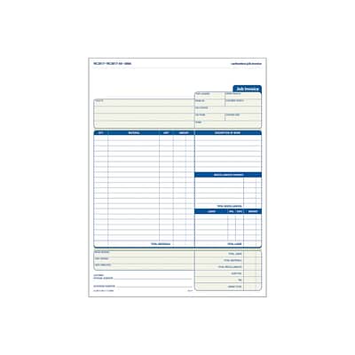 Adams Job Invoices, 11.44L x 8.5W, 50 Sets/Pack (NC3817-50)