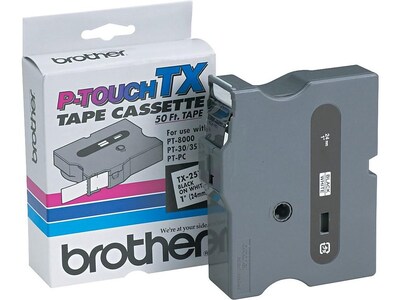 Brother TX2511 Label Maker Tape, 0.94W, Black On White