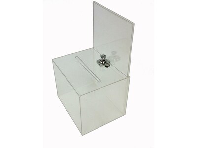 Buddy Products Sandusky Locking Acrylic Collection Box, Clear (LASB-0)