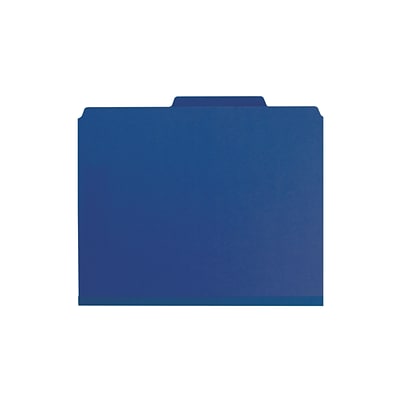 Smead Classification Folders with SafeSHIELD Fasteners, 2 Expansion, Letter Size, 2 Dividers, Dark Blue, 10/Box (14032)