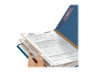 Smead Classification Folders with SafeSHIELD Fasteners, 2" Expansion, Letter Size, 2 Dividers, Dark Blue, 10/Box (14032)