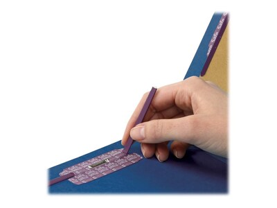 Smead Classification Folders with SafeSHIELD Fasteners, 2" Expansion, Letter Size, 2 Dividers, Dark Blue, 10/Box (14032)