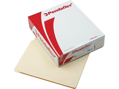 Pendaflex Reinforced End-Tab Classification Folders, Straight-Cut Tab, Letter Size, Manila, 50/Box (PFX 13160)